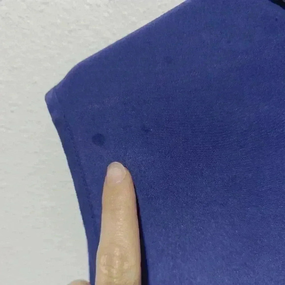 Rebecca Taylor Silk Shirt Top Rivets Size 6 Blue Collared Tucker Shirt - Picture 7 of 8